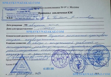 Купить справку освобождение от физкультуры в Москве